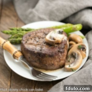 Mushroom Topped Pepper Steak for Two