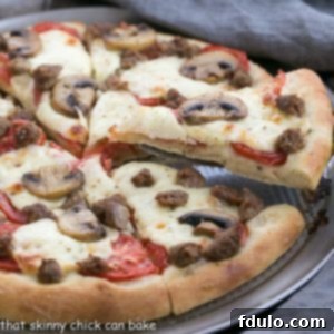 Artisan Sausage Mushroom Pizza 2 Homemade Sausage Mushroom Pizza, a perfect family meal.