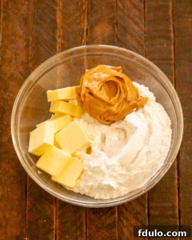 Peanut Butter Truffle Filling ingredients mixed in a bowl.