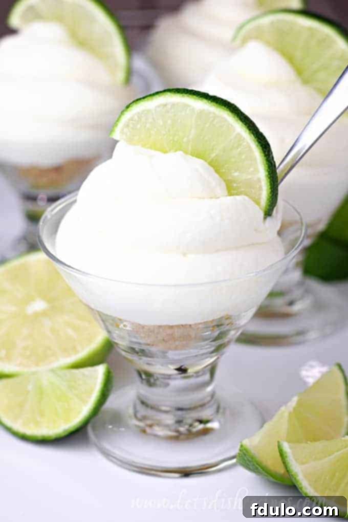 Rich and creamy Key Lime Pie Mousse, a no-bake key lime dessert.