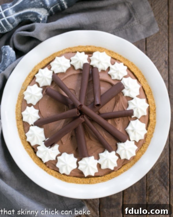 Chocolate Cream Pie | A dreamy, rich chocolate filling nestled in a graham cracker crust!