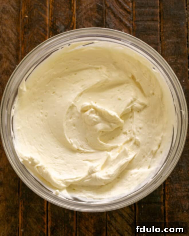 Cream cheese mixture blended with whipped cream.