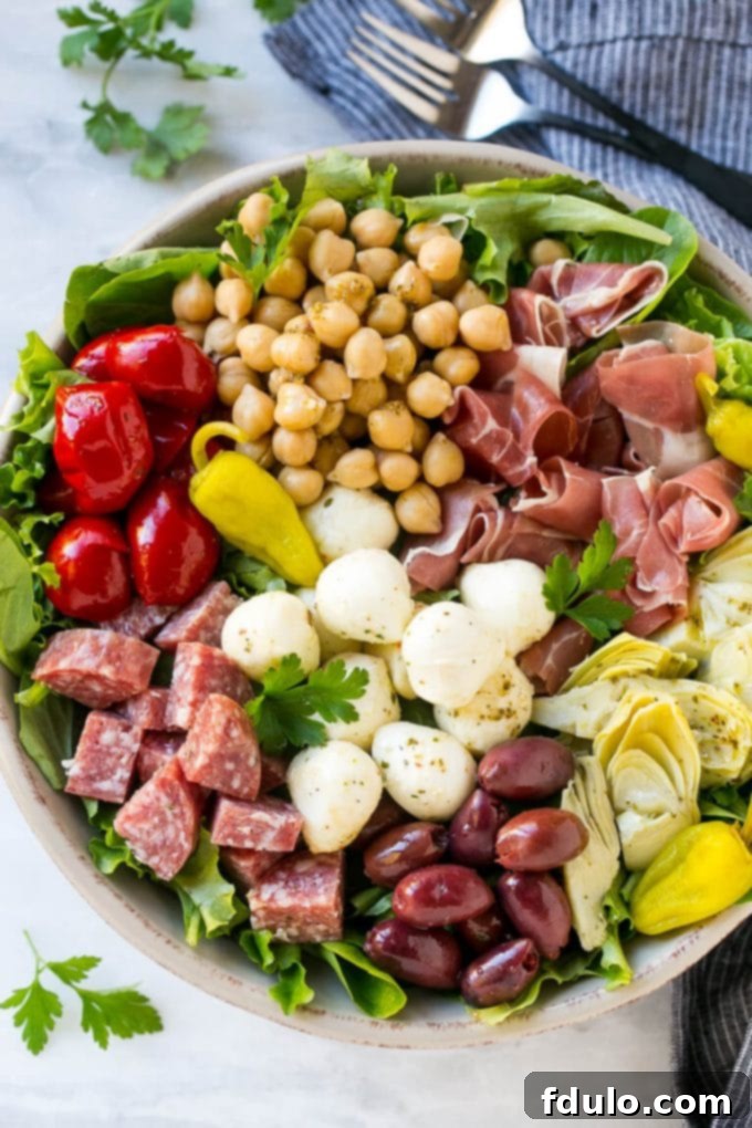 Antipasto Salad, a delicious side dish with all your favorite antipasto ingredients.