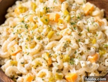 Jalapeno Popper Macaroni Salad, a flavorful salad with a macaroni base and jalapeno popper ingredients.