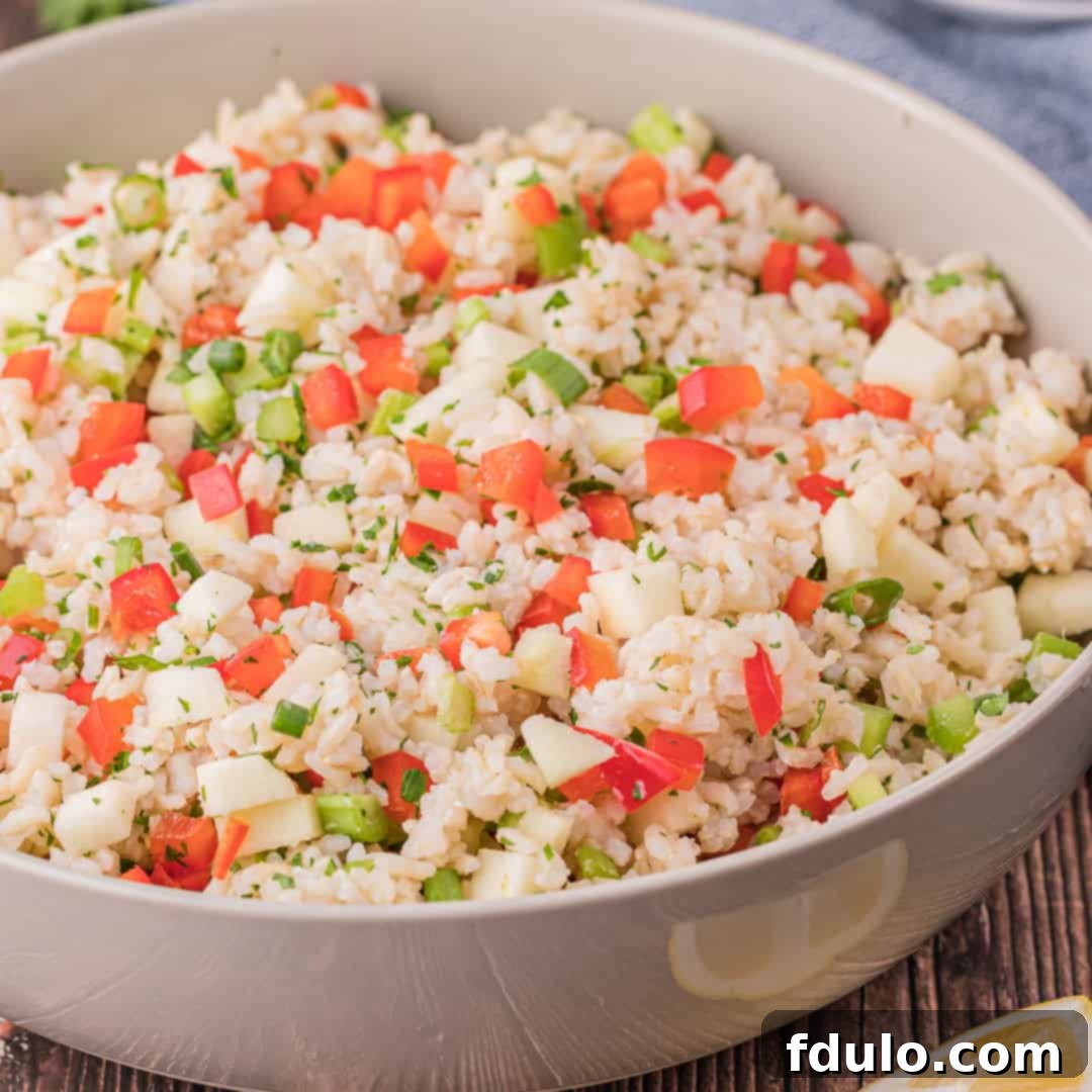Apple & Brown Rice Salad, full of crunch from fresh fruit and veggies.