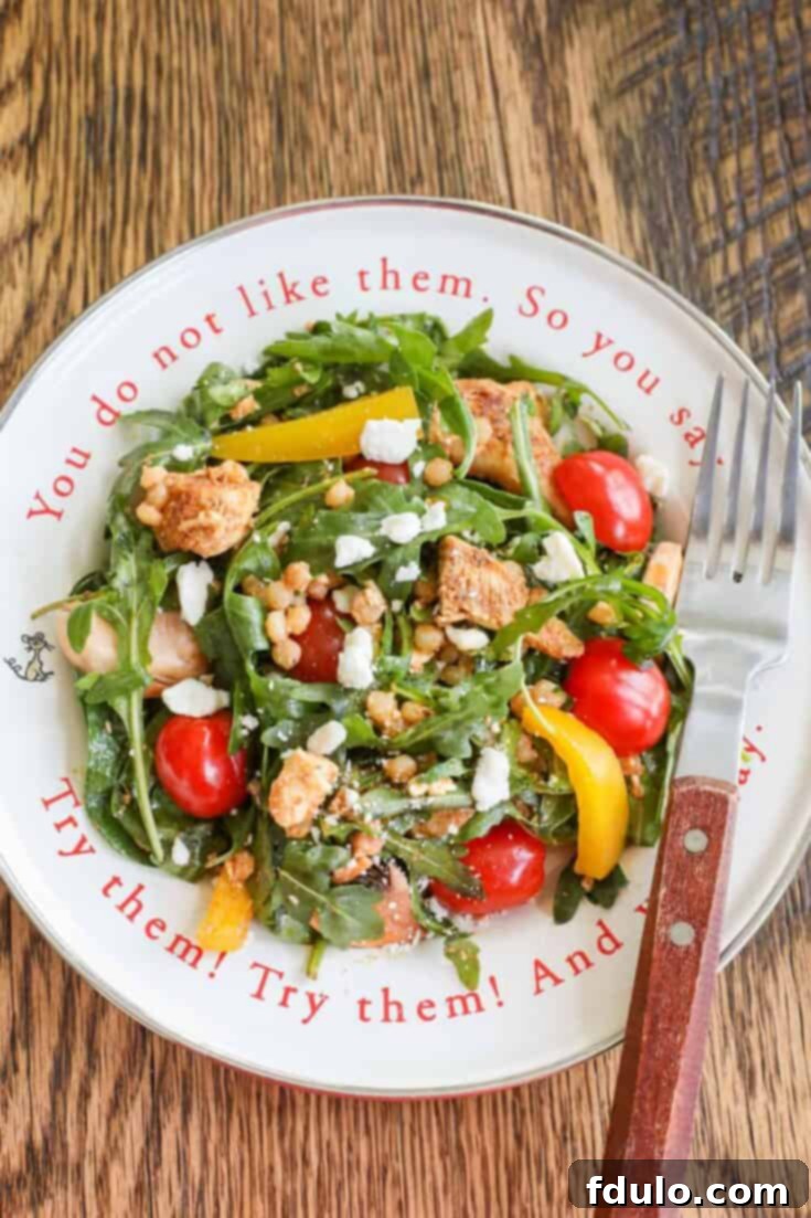 Couscous Chicken Salad, a delicious and light meal for lunch or dinner.