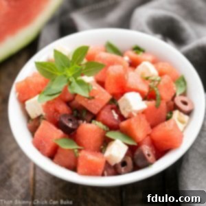 Watermelon Feta Basil Salad Recipe with Balsamic Vinaigrette