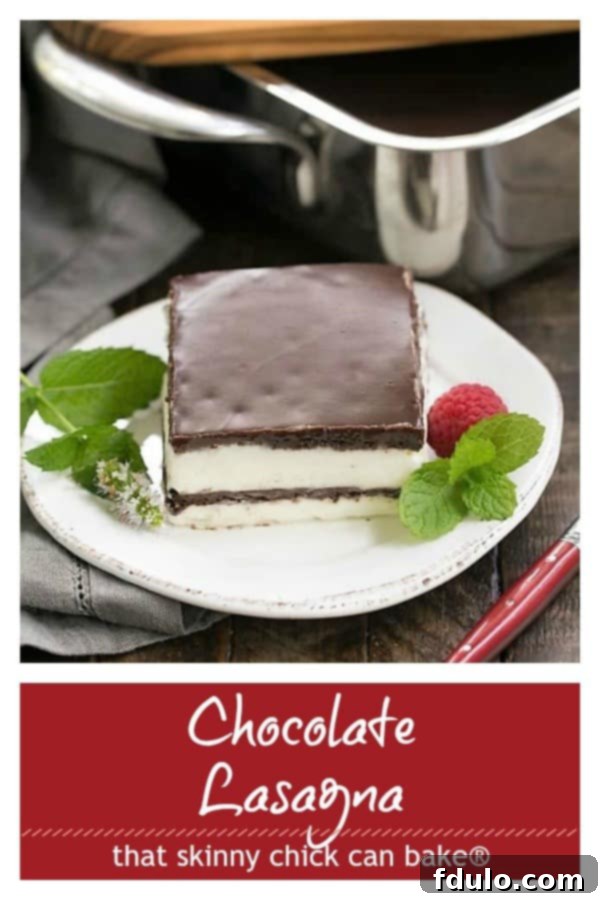 A Pinterest collage showcasing multiple angles of the No-Bake Chocolate Lasagna, emphasizing its decadent layers and fresh garnishes, perfect for a summer dessert.
