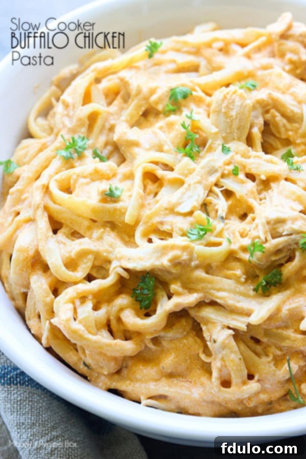 Slow Cooker Buffalo Chicken Pasta