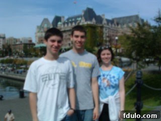 My 3 children in front of  the Empress Hotel, Victoria BC