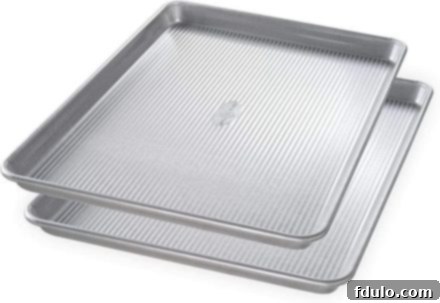 Two sturdy half sheet pans, essential for baking and roasting