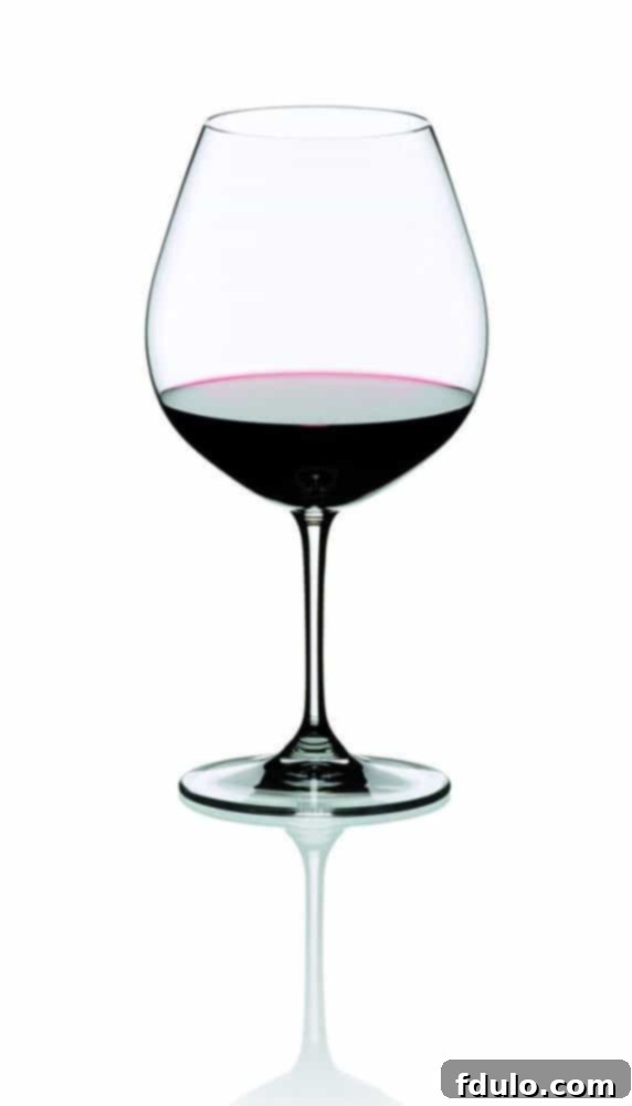 Set of two elegant Riedel Vinum Pinot Noir (Burgundy Red) Glasses, designed to enhance the wine experience