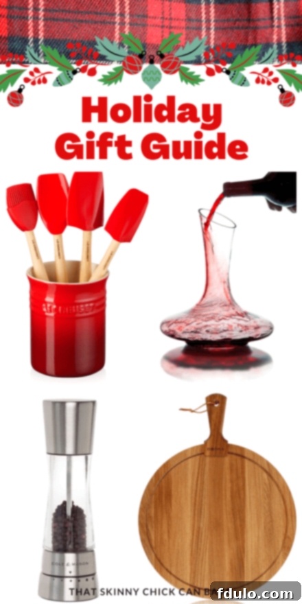 Holiday Gift Guide collage featuring various kitchen items and food images