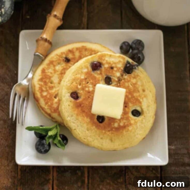 Buttermilk Pancakes with Blueberry Maple Syrup