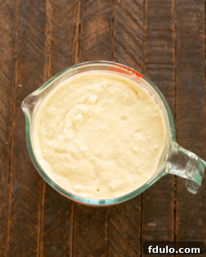 Step 5: Pour or scoop pancake batter onto a preheated, lightly greased skillet or griddle.