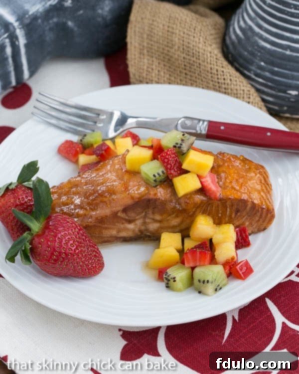 Glazed Salmon with Fruit Salsa | Perfect entree cooked on the grill or in the oven