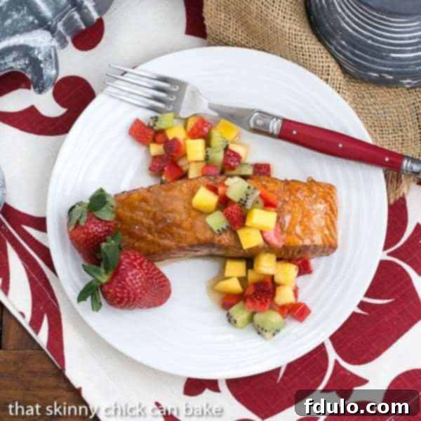 Glazed Salmon with Fruit Salsa | Perfect entree cooked on the grill or in the oven
