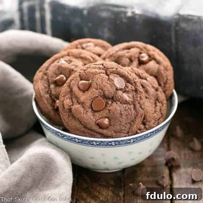 A vibrant and appealing featured image of multiple Dark Chocolate Pudding Cookies, highlighting their rich color and inviting texture.