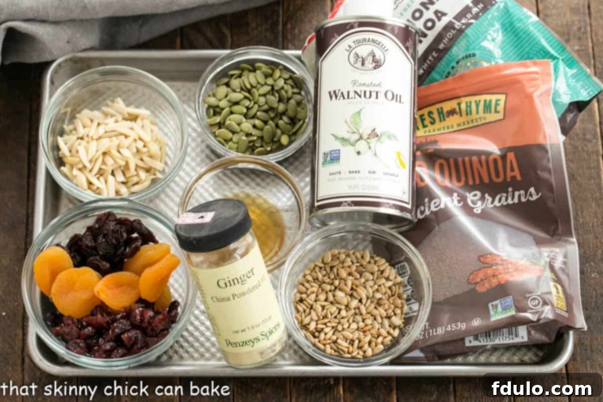 Quinoa Salad Ingredients on a baking sheet.