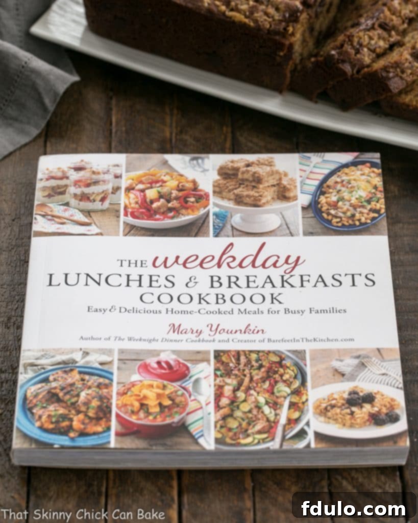 Chocolate Chip Toffee Banana Bread and the cookbook, a perfect pairing