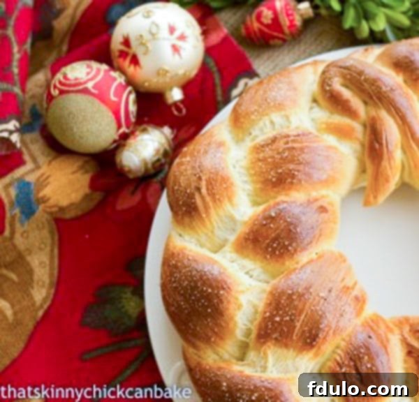 Sweet Finnish Pulla 3 A close-up of a beautifully braided Finnish Pulla bread, showcasing its intricate pattern and golden crust, perfect for a festive occasion.