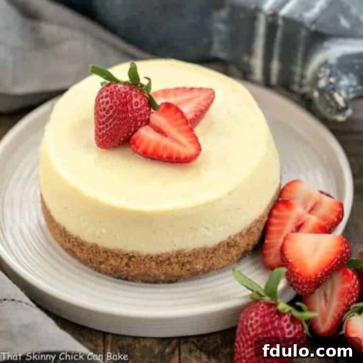 Vanilla Bean Instant Pot Cheesecake on a white plate