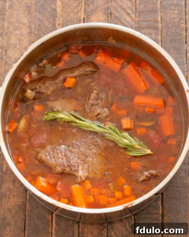 Red Wine Braised Pot Roast with Savory Mushrooms and Ripe Tomatoes 8 How to make pot roast process shot 6.