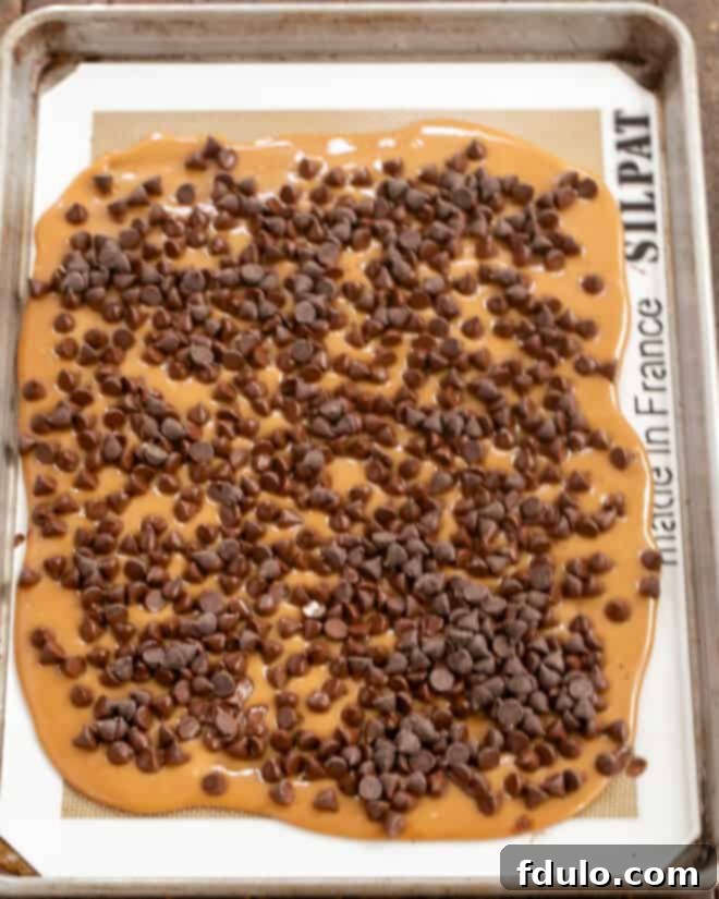 Step 1: Making the toffee base in a saucepan, reaching 290°F.