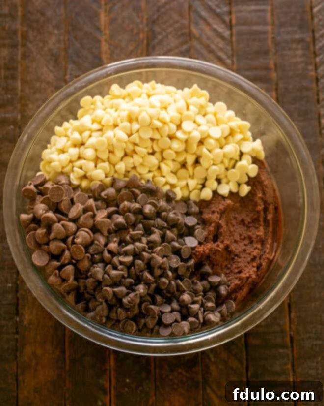 Decadent Four-Chocolate Cookies 6 Chocolate cookies step 4.