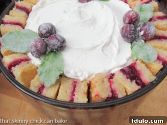 Cranberry Cognac Trifle with Sugared Garnish