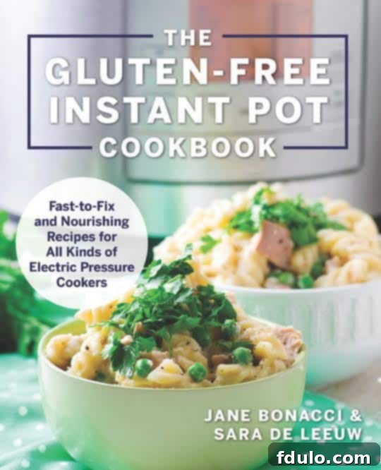 The Gluten-Free Instant Pot Cookbook cover featuring a delicious meal