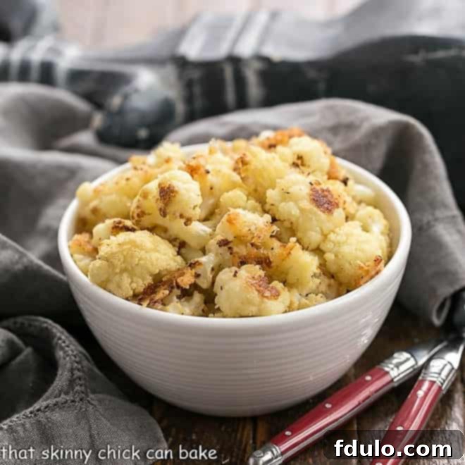 Roasted Cauliflower with Parmesan and Bread Crumbs on a baking sheet.
