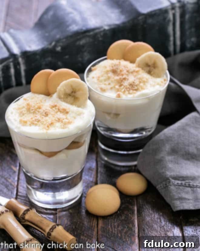 Southern-Style Banana Pudding Perfection 2 Old-Fashioned Southern Banana Pudding in two glasses.