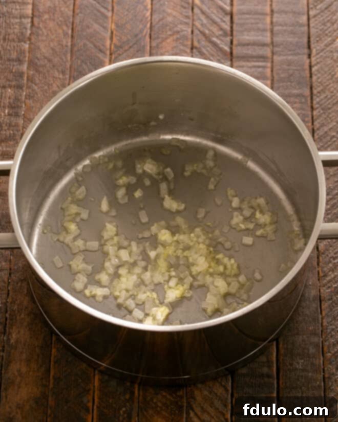 Onion and garlic cooked in butter.