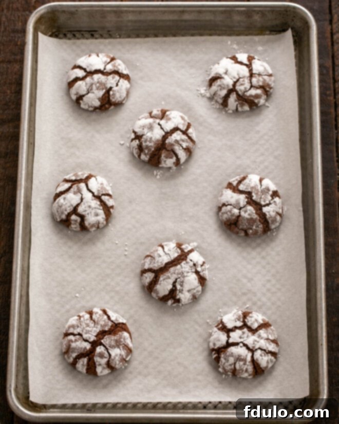 Step 9: Place the sugar-coated cookie dough balls on a parchment-lined baking sheet and bake as directed.