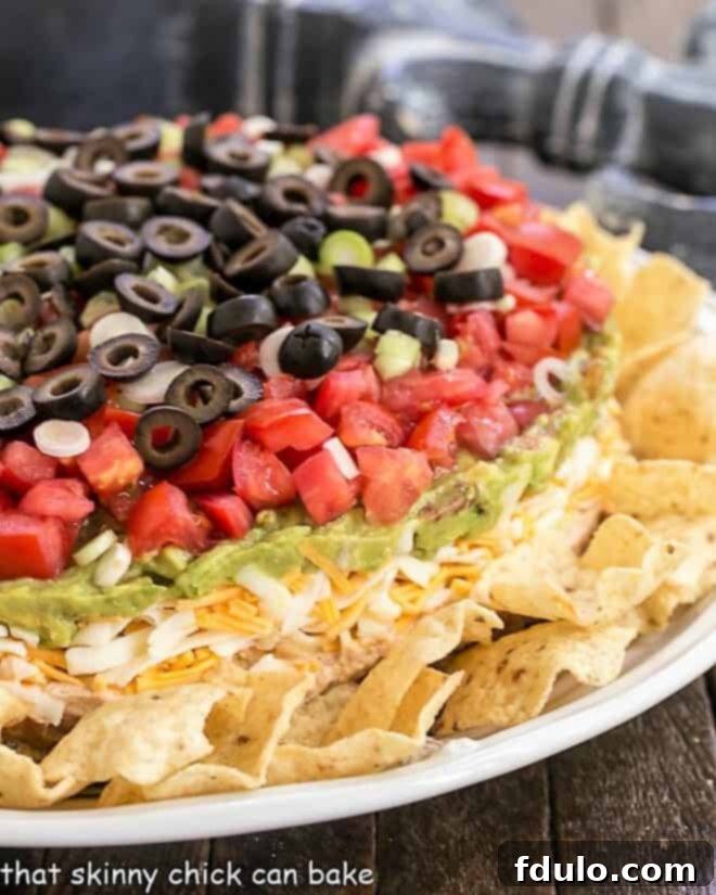 Side view of 7 Layer Dip.