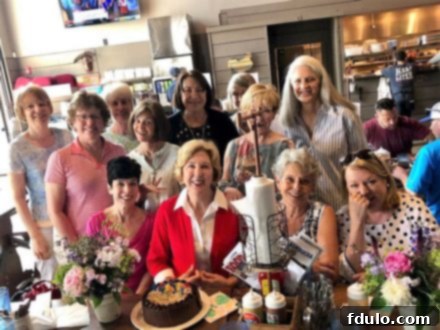 Pam's birthday gathering in 2019, featuring another delicious German Chocolate Cake shared among friends.