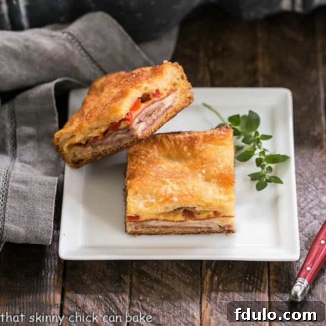 Antipasto Squares on a square white plate
