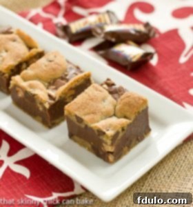 Fudge and Toffee Filled Chocolate Chip Bars