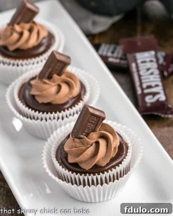 A beautifully arranged white tray showcases an array of mini chocolate cheesecakes, each perfectly crafted and ready to be enjoyed.