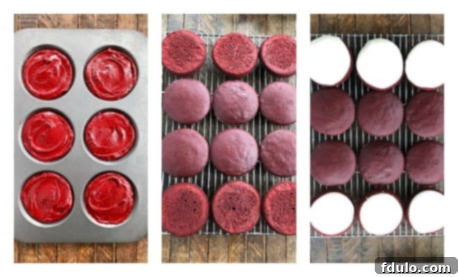 red velvet whoopiei pies process shots