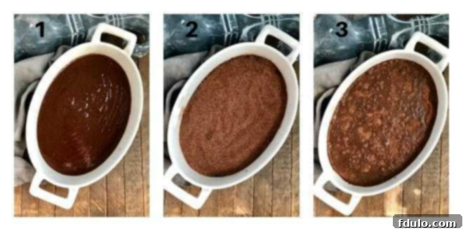 Hot Fudge Pudding Cake Process Shots with 3 numbered photos.